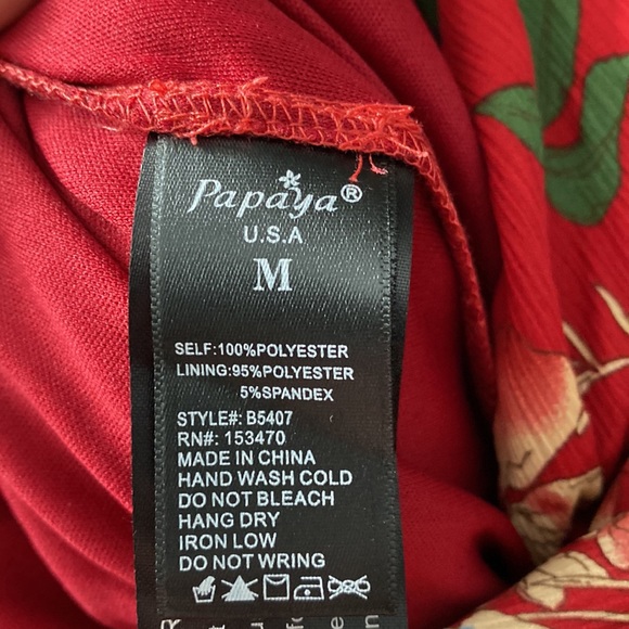 Papaya Red Floral Jumpsuit (size medium) - Picture 7 of 7